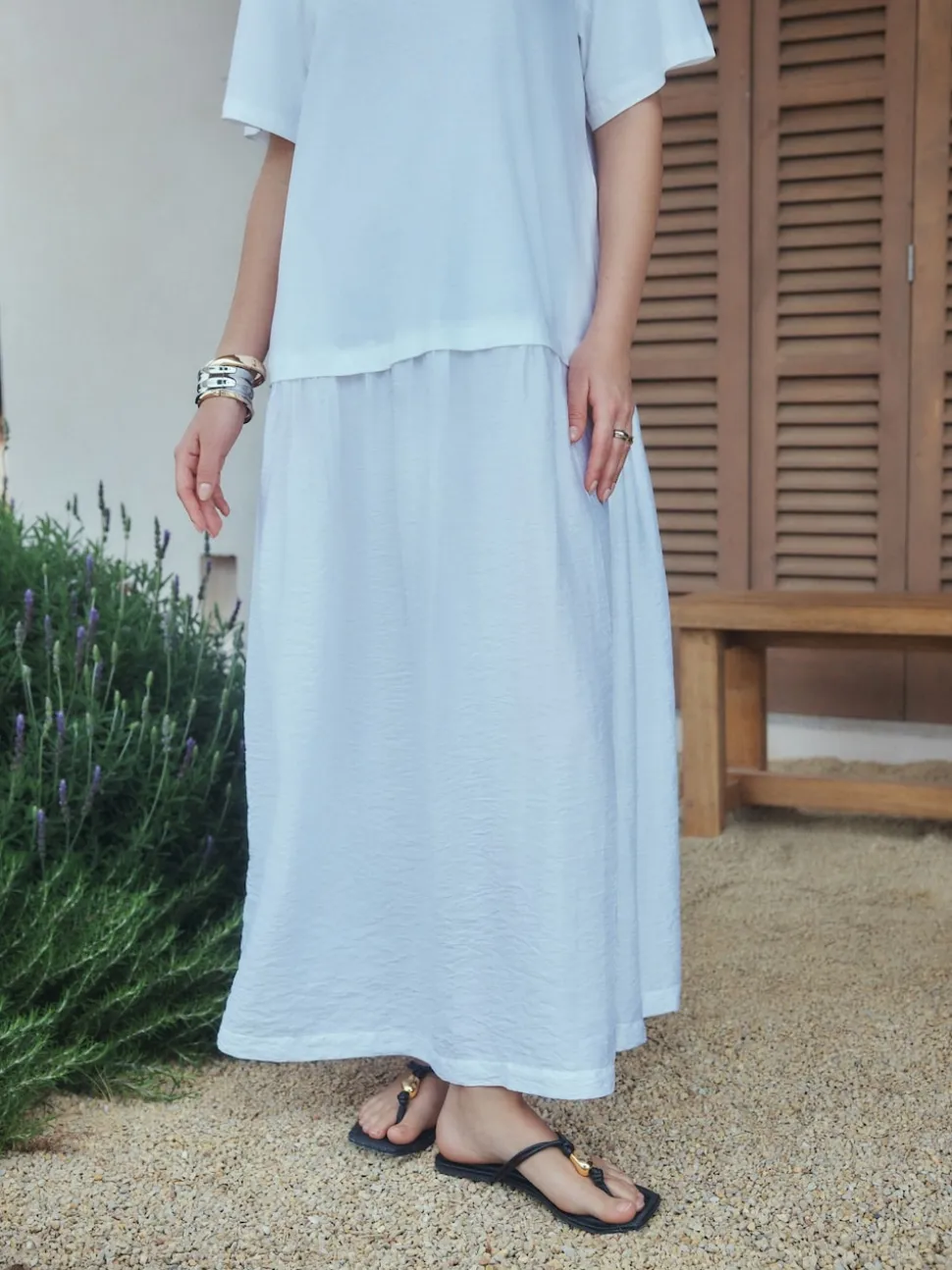 White Jersey Two In One T-Shirt Dress