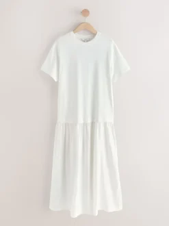 White Jersey Two In One T-Shirt Dress