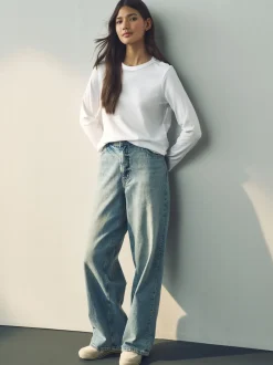 White Long Sleeve Crew Neck T-Shirt