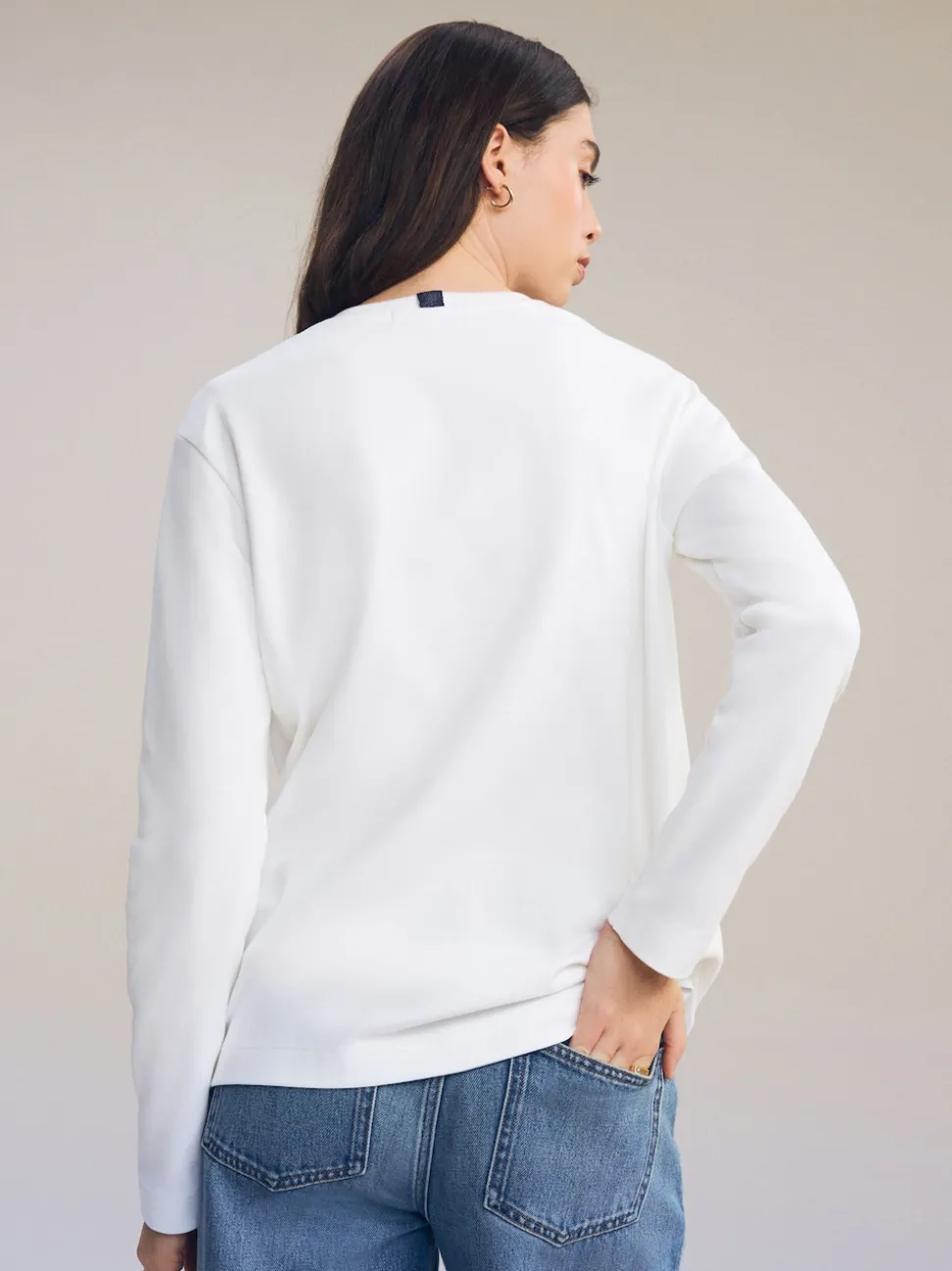White Long Sleeve Heavyweight Crew Neck T-Shirt