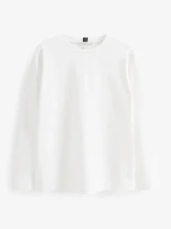 White Long Sleeve Heavyweight Crew Neck T-Shirt