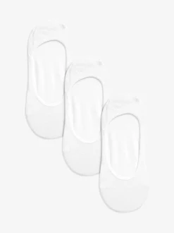 White Low Cut Invisible Footsie Socks 3 Pack