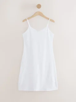 White Menopause Friendly Cooling Cotton Slip