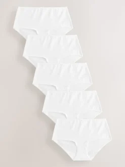 White Midi Cotton Rich Knickers 5 Pack