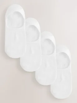 White Modal Invisible Socks 4 Pack