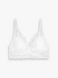 White Non Pad Non Wire Lace Ultimate Comfort Bra