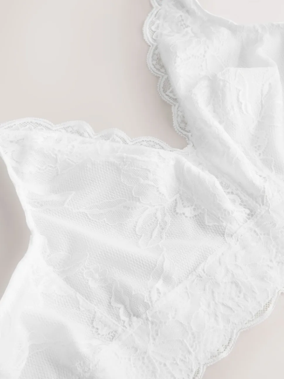 White Non Pad Non Wire Total Support Lace Bra