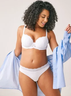 White Pad Balcony DD+ Lace Bra