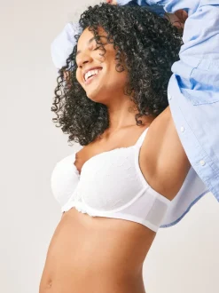 White Pad Balcony DD+ Lace Bra