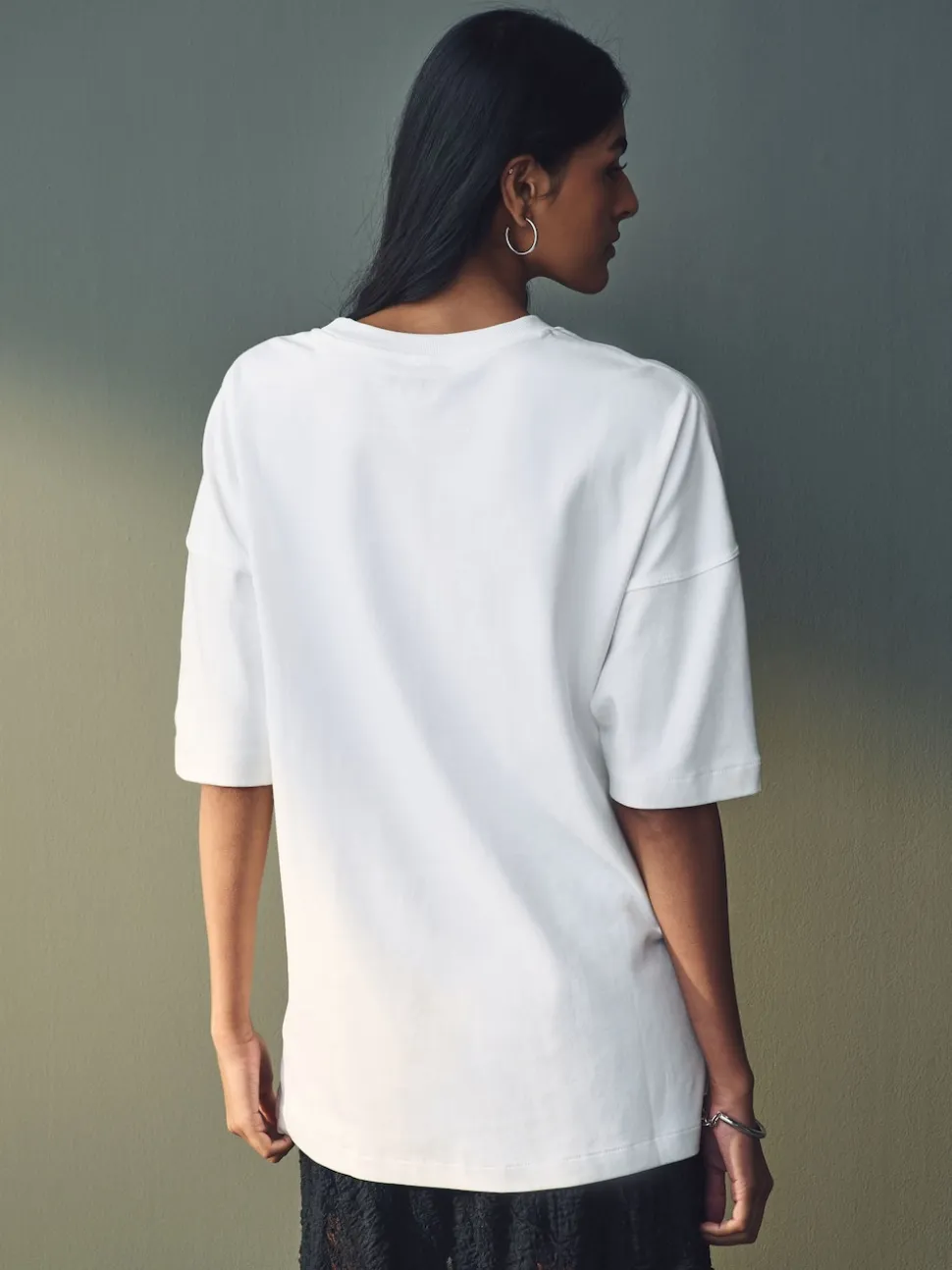 White Relaxed Fit Heavyweight Longline T-Shirt