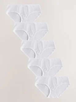White Short Cotton Rich Knickers 5 Pack