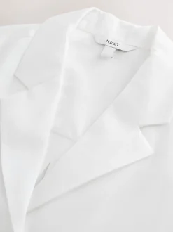 White Soft Revere Collar Long Sleeve Shirt