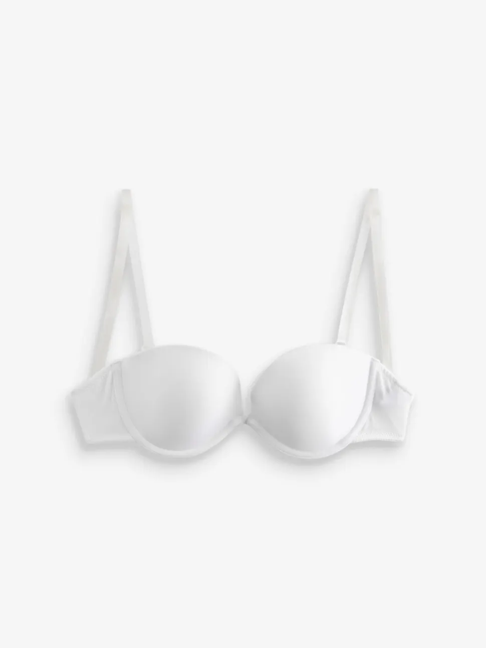 White Strapless A-E Clear Back Smoothing Strapless Bra