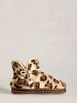 White Stuff Animal Faux Fur Bootie Slippers