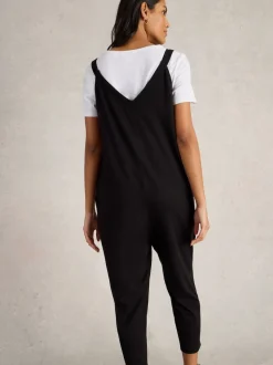 White Stuff Black Jersey Selina Jumpsuit