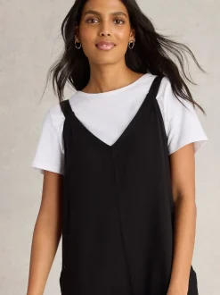 White Stuff Black Jersey Selina Jumpsuit