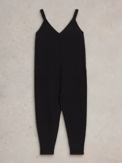 White Stuff Black Jersey Selina Jumpsuit