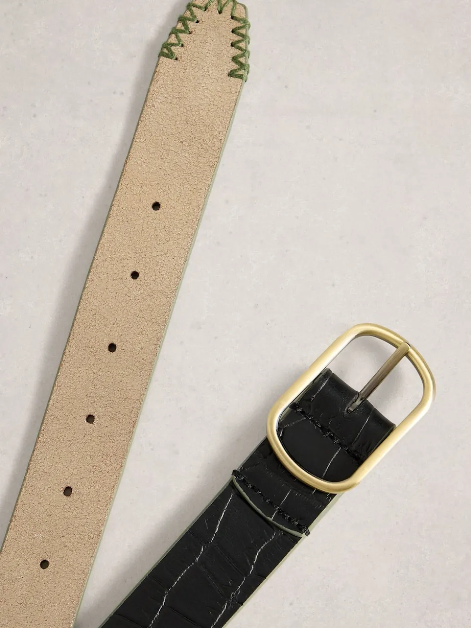 White Stuff Black Reversible Leather Belt