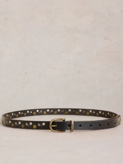 White Stuff Black Studded Western Belt