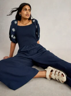 White Stuff Blue Reese Jumpsuit