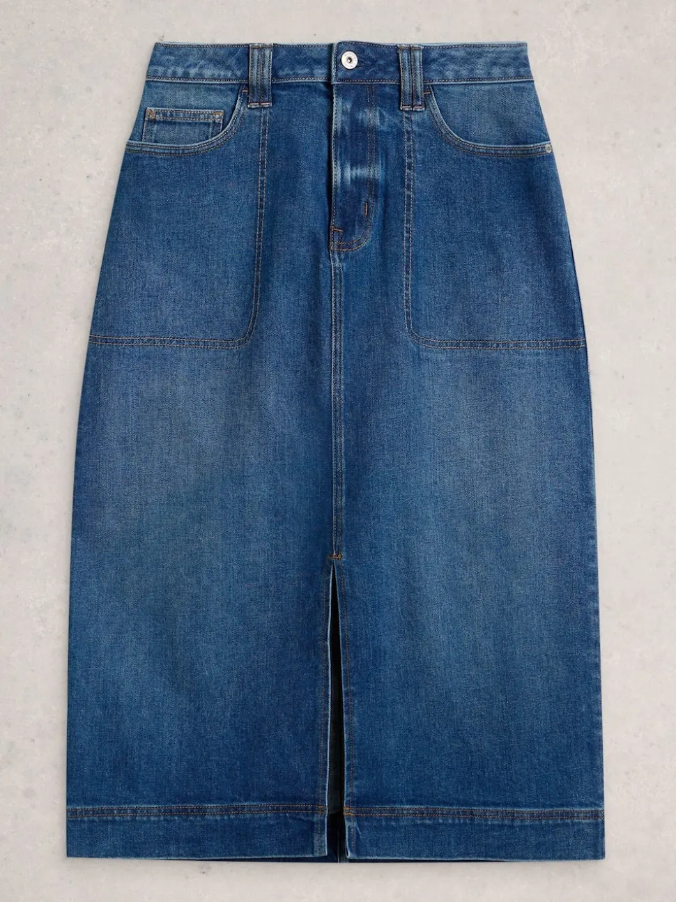 White Stuff Blue Tia Denim Midi Skirt