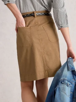 White Stuff Brown Tia Chino Skirt