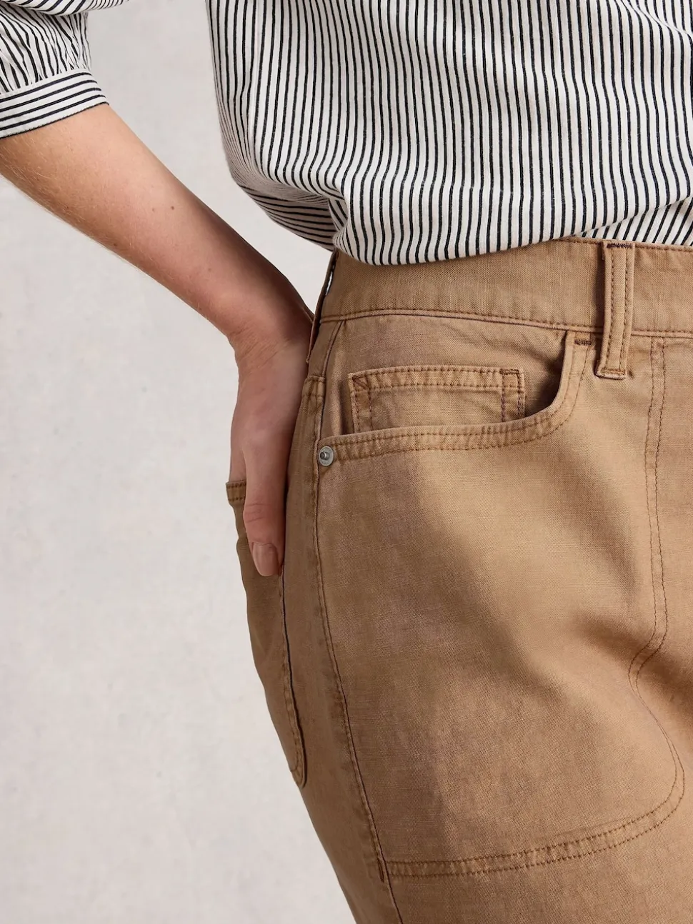 White Stuff Brown Tia Chino Skirt