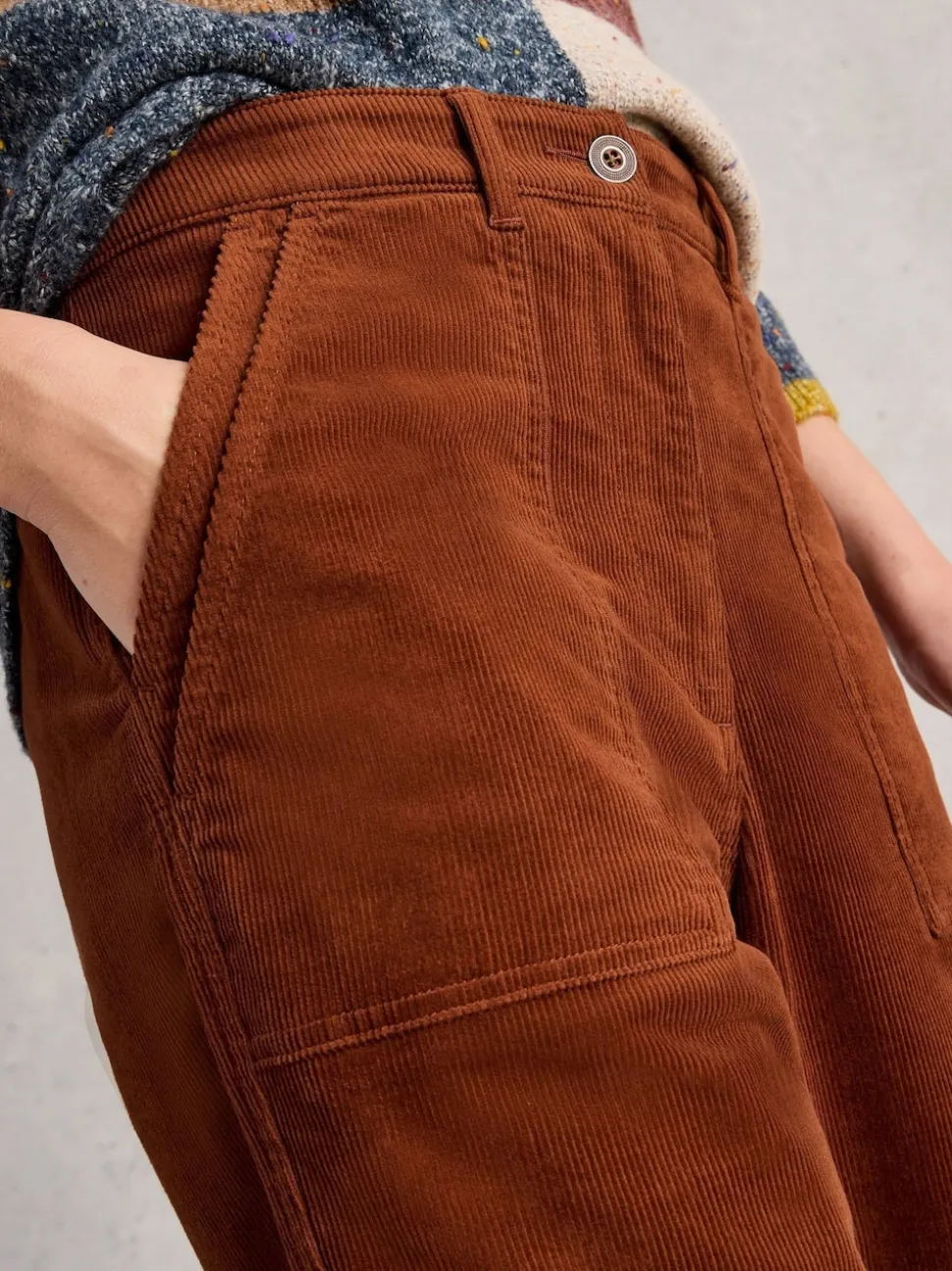 White Stuff Brown Twister Cord Trousers