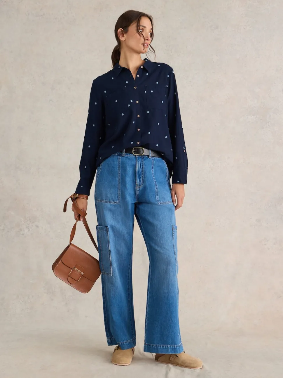White Stuff Dark Blue Sophie Shirt