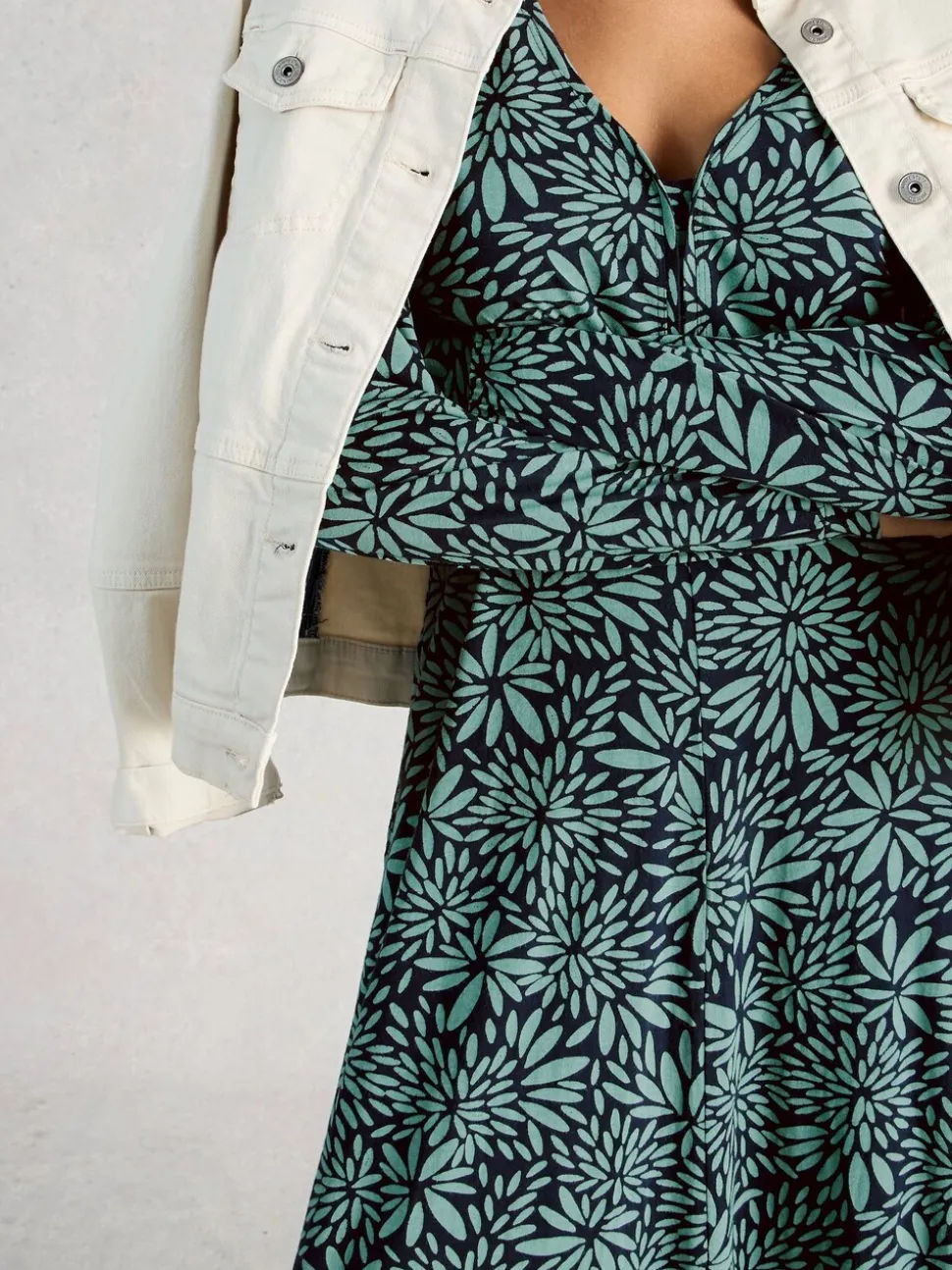 White Stuff Dark Green Megan Jersey Dress