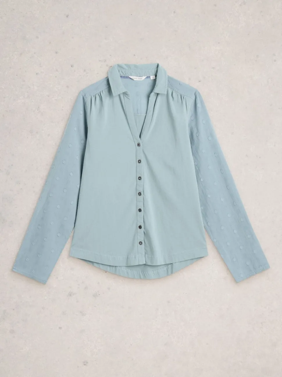 White Stuff Green 100% Cotton Mix Jersey Annie Shirt