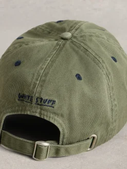 White Stuff Green 100% Cotton Baseball Cap