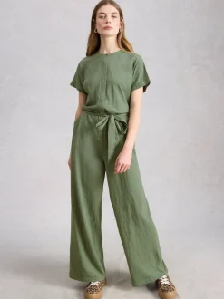 White Stuff Green Sandy Jersey Jumpsuit