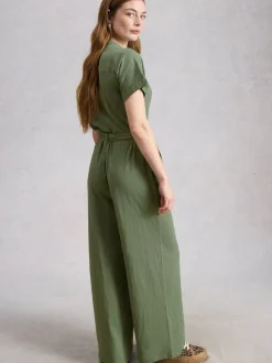White Stuff Green Sandy Jersey Jumpsuit