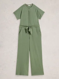 White Stuff Green Sandy Jersey Jumpsuit