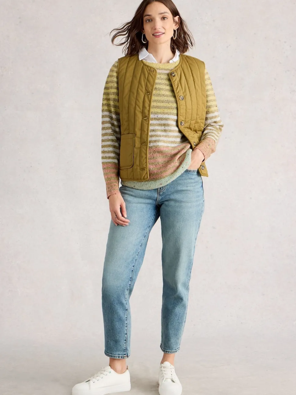 White Stuff Light Yellow Talia Nep Jumper
