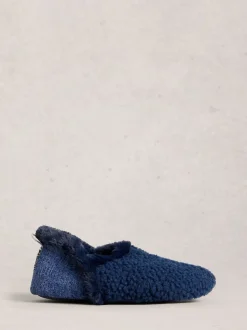 White Stuff Navy Reya Closed Back Slippers