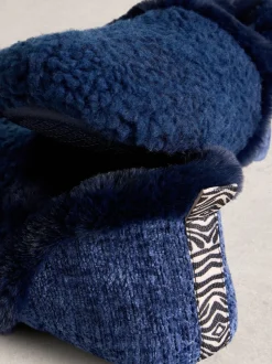 White Stuff Navy Reya Closed Back Slippers