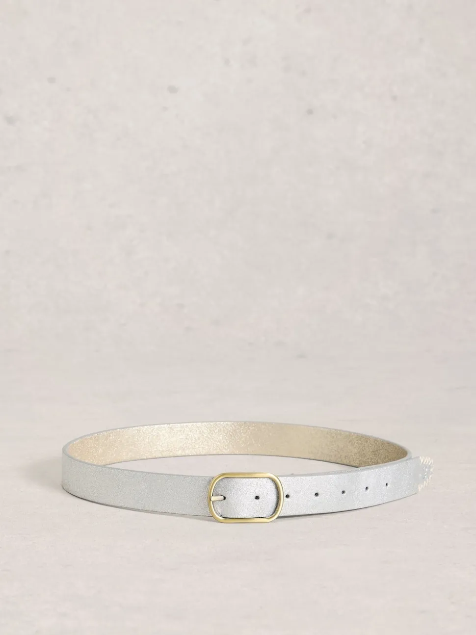 White Stuff Silver Reversible Leather Belt