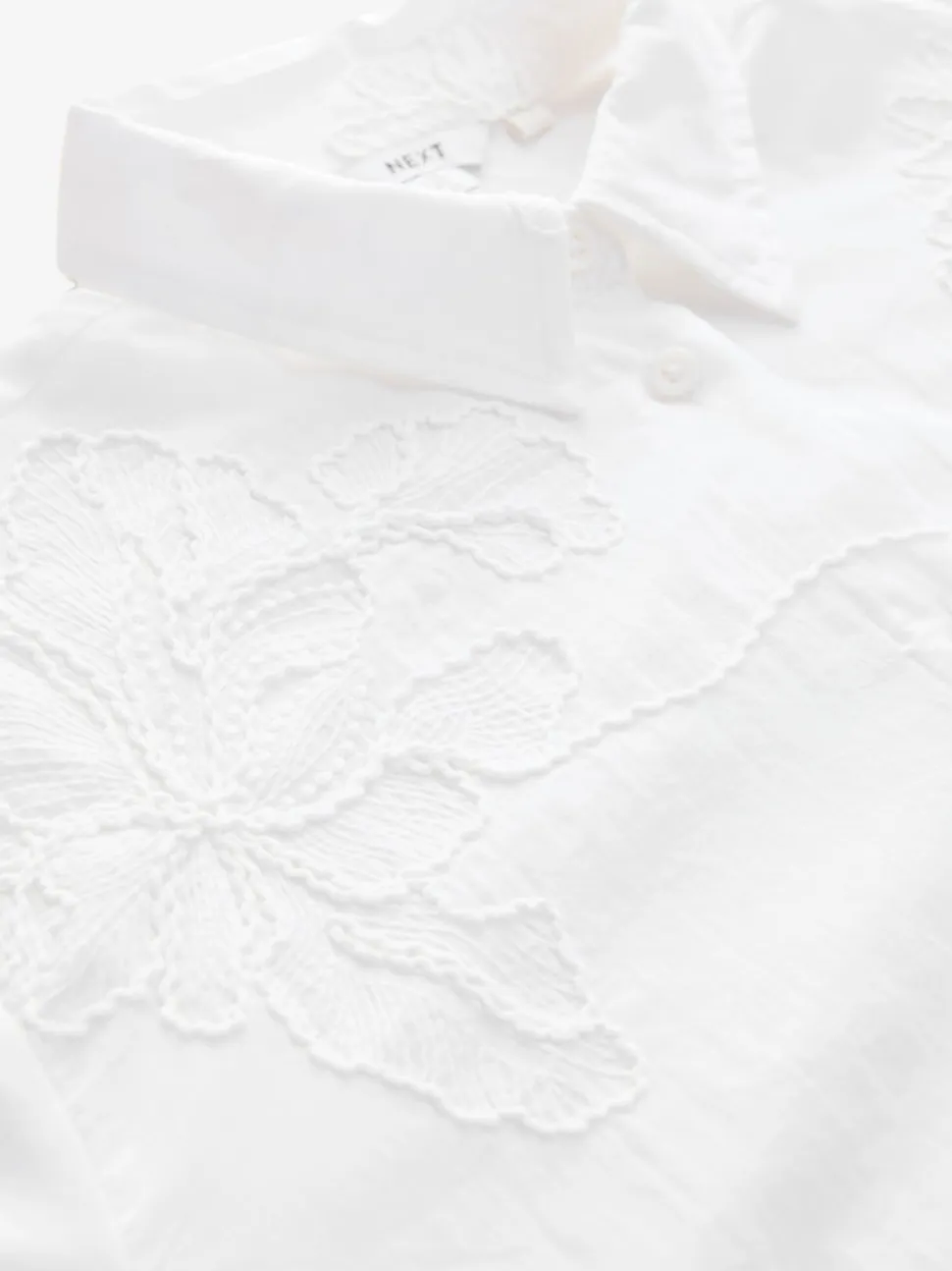 White Textured Cornelli Cover-Up Shirt