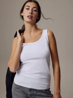 White Thick Strap Vest