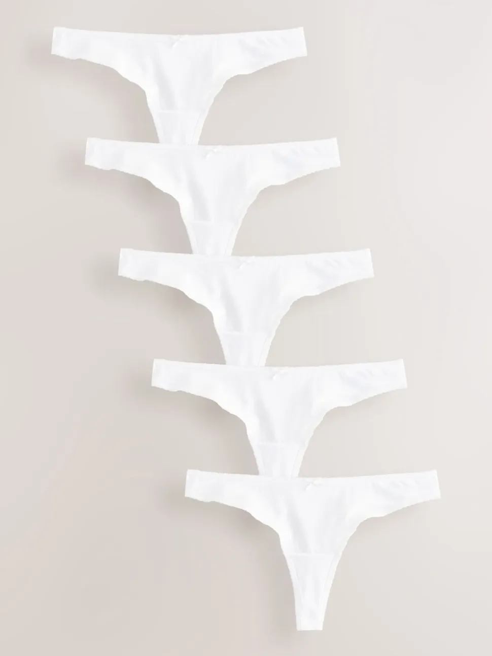 White Thong Cotton Rich Knickers 5 Pack