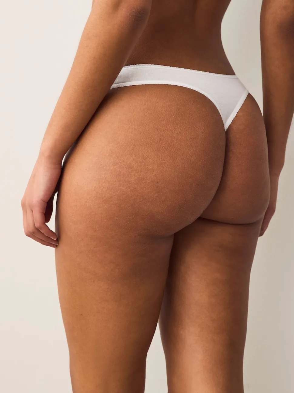 White Thong Cotton Rich Knickers 5 Pack