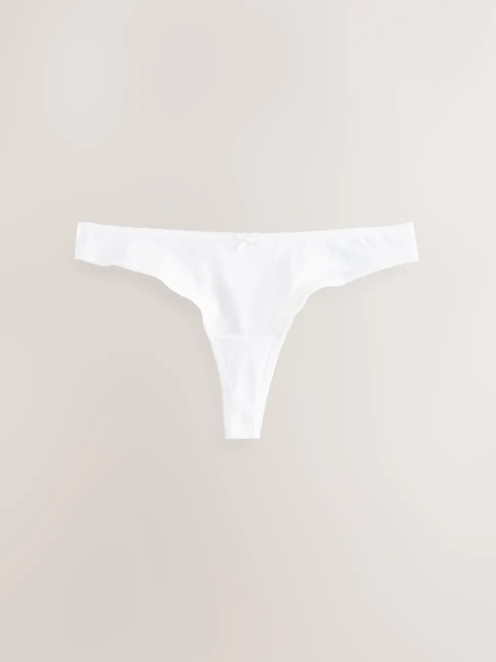 White Thong Cotton Rich Knickers 5 Pack