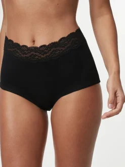 White/Black/Grey Full Brief Cotton Lace Knickers 4 Pack