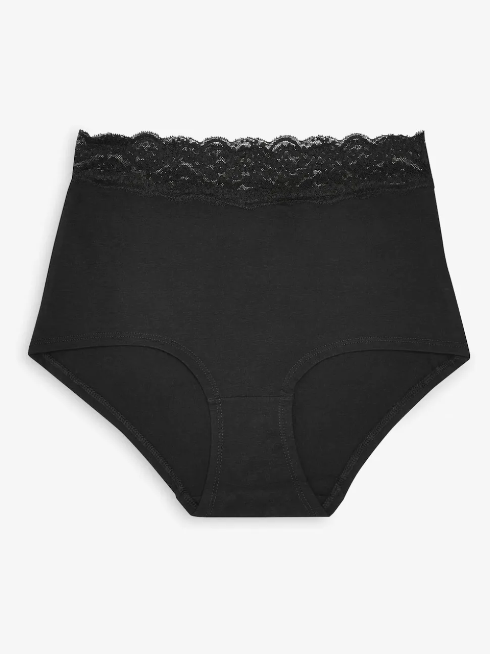 White/Black/Grey Full Brief Cotton Lace Knickers 4 Pack