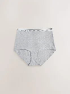 White/Black/Grey Full Brief Cotton Logo Knickers 4 Pack