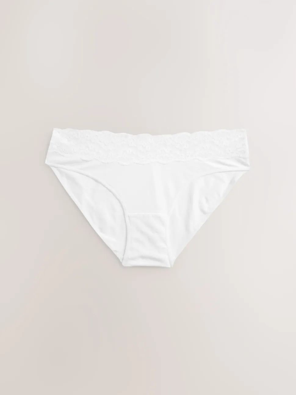 White/Black/Grey High Leg Cotton Lace Knickers 4 Pack