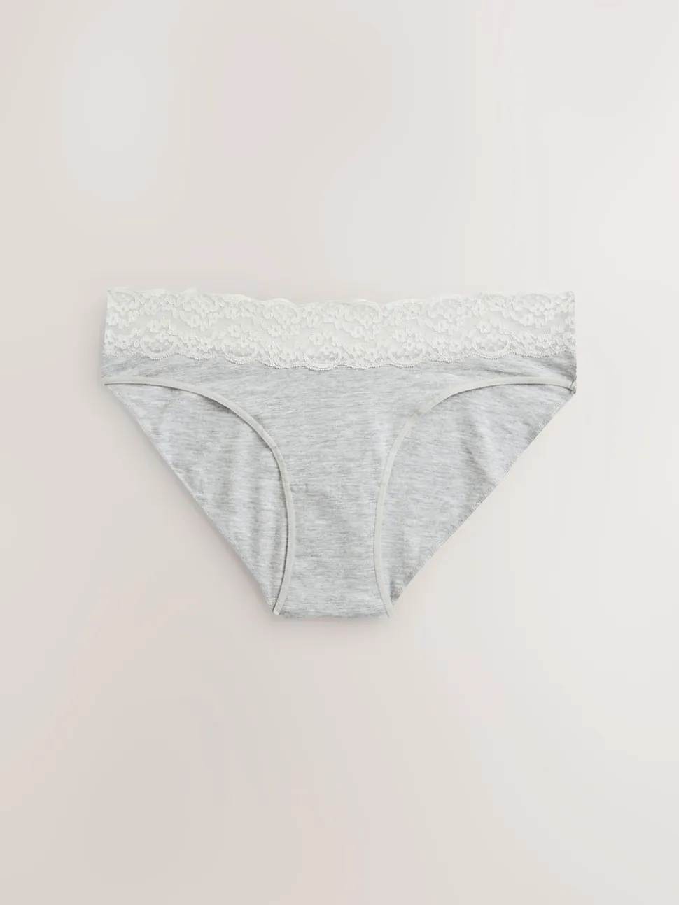 White/Black/Grey High Leg Cotton Lace Knickers 4 Pack