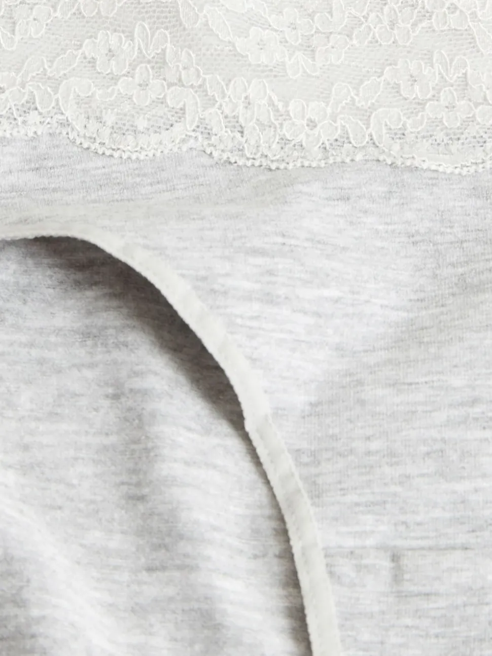White/Black/Grey High Leg Cotton Lace Knickers 4 Pack